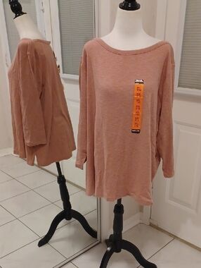 4/$40 New Dusty Rose 3/4-Sleeve Tee - Size XXL
